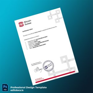 Editable Switzerland Bitcoin Suisse AG Employment Verification Letter Template (Word&PDF) Page Preview - EditDocs