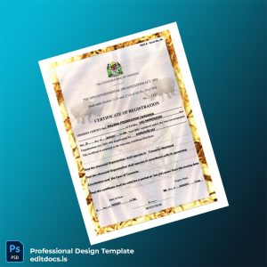 Editable Tanzania Registrar Certificate of Registration Template (Word&PDF) Page Preview - EditDocs