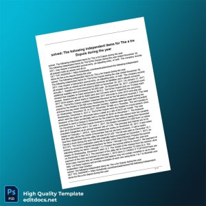 Theatre Dupuis Editable Financial Transactions Document Template in Word and PDF formats