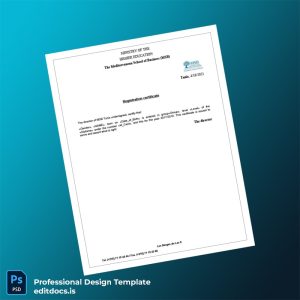 Editable Tunisia Mediterranean School of Business Registration Certificate Template (Word&PDF) Page Preview