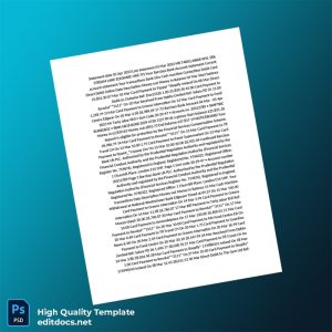 UK Barclays Bank Account Statement Template in Word and PDF formats