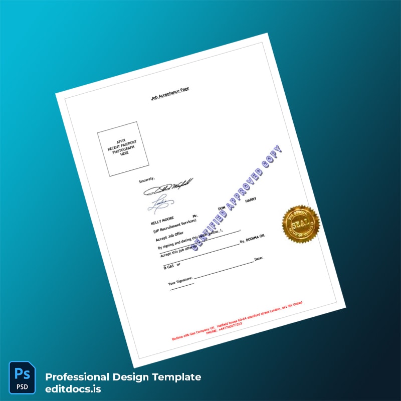 Editable UK Bodima Oil and Gas Company Employment Verification Letter Template in Word and PDF formats page 5 Page Preview - EditDocs