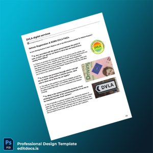 Editable UK DVLA Vehicle Registration FAQs Document Template (Word&PDF) Page Preview - EditDocs