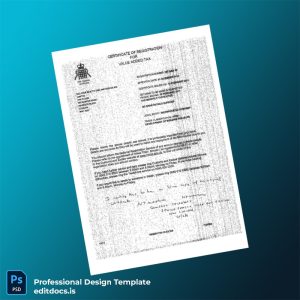 Editable UK HM Revenue Customs VAT Registration Certificate Template (Word&PDF) Page Preview