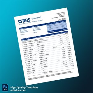 UK NatWest Bank Statement Template in Word and PDF formats