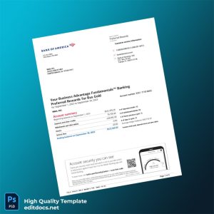 USA Bank of America Statement Template in Word and PDF formats