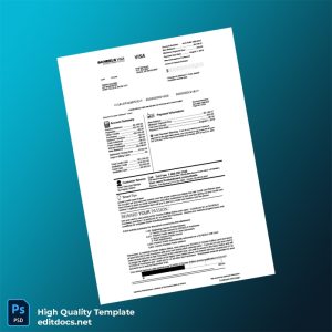 USA First National Bank of Omaha Credit Card Statement Template in Word and PDF formats