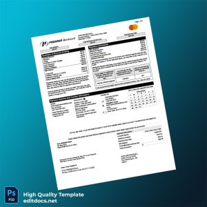 USA First PREMIER Bank Credit Card Statement Template in Word and PDF formats