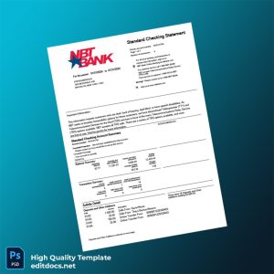 USA NBT Bank Statement Template in Word and PDF formats