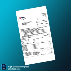 USA US Bank Business Statement Template in Word and PDF formats