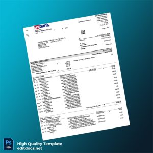 USA US Bank Statement Template in Word and PDF formats