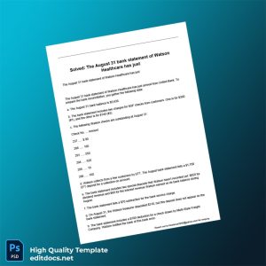 USA United Bank Bank Statement Template in Word and PDF formats