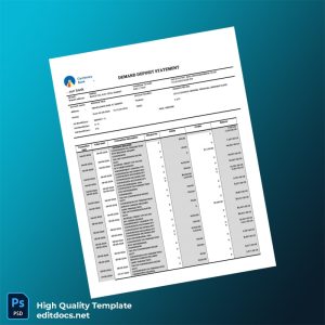 Uganda 32111 Savings General Personal Ordinary UGX Bank Statement Template in Word and PDF formats