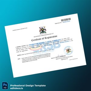 Editable Uganda Business Name Registration Certificate Template (Word&PDF) Page Preview