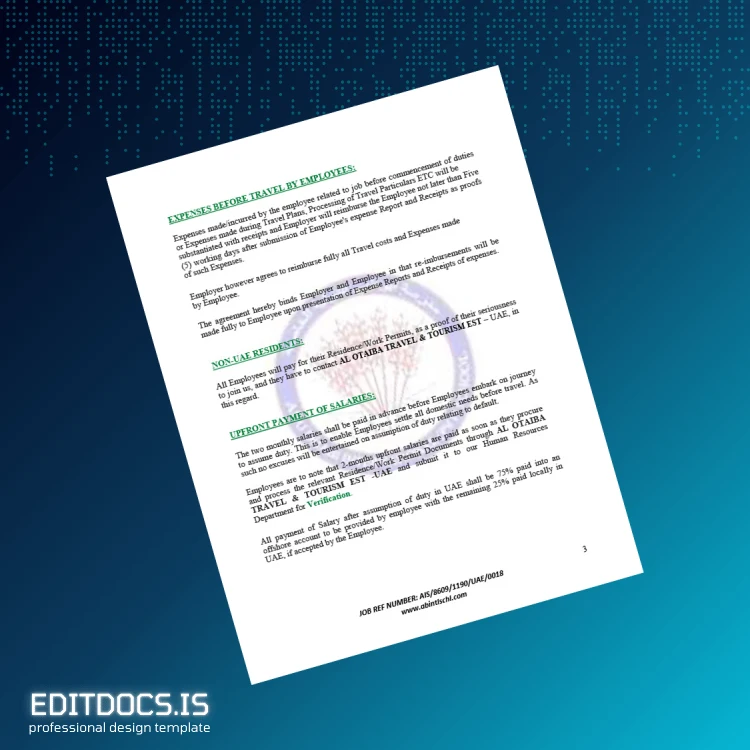 Editable United Arab Emirates Abu Dhabi International Pvt School Employment Verification Letter Template in Word and PDF formats page 3 Page Preview - EditDocs