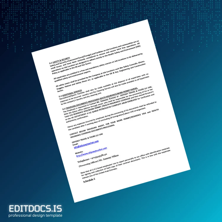 Editable United Arab Emirates Al Qabas Petroleum Company Employment Verification Letter Template in Word and PDF formats page 4 Page Preview - EditDocs