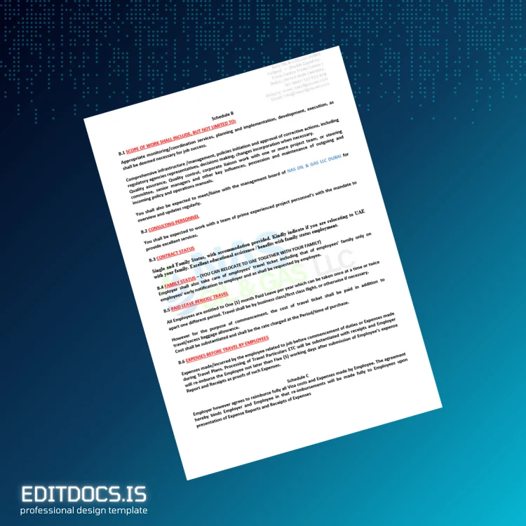 Editable United Arab Emirates Nas Oil Gas LLC Employment Verification Letter Template in Word and PDF formats page 2 Page Preview - EditDocs