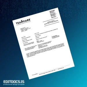 Editable United States TeamCare Employment Verification Letter Template (Word&PDF) Page Preview - EditDocs
