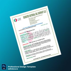 Editable United Arab Emirates Emirates National Oil Company LLC Employment Verification Letter Template (Word&PDF) Page Preview - EditDocs