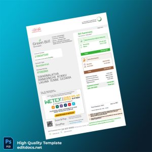 United Arab Emirates Government Of Dubai Editable Utility Bill Template in Word and PDF formats