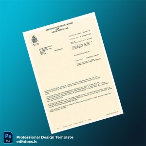Editable United Kingdom HMRC VAT Registration Certificate Template (Word&PDF) Page Preview - EditDocs