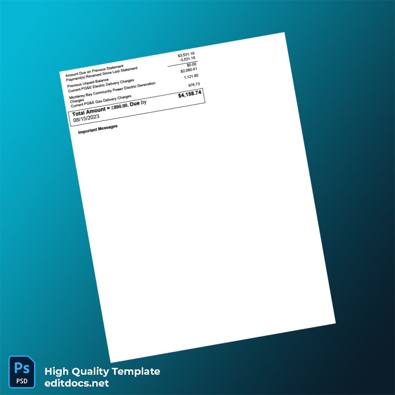 United Kingdom PG E Editable Utility Bill Template in Word and PDF formats page 2