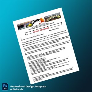 Editable United Kingdom PWC Oil and Gas Ltd Employment Verification Letter Template (Word&PDF) Page Preview - EditDocs