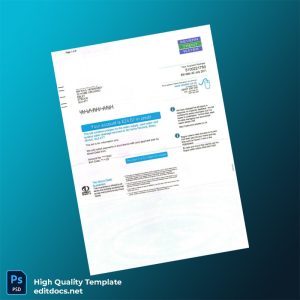 United Kingdom Severn Trent Water Editable Water Bill Template in Word and PDF formats