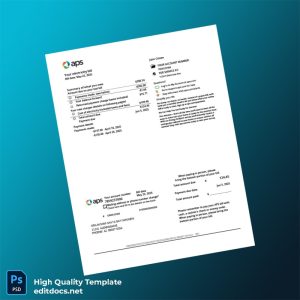 United States APS Editable Utility Bill Template in Word and PDF formats