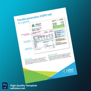 United States Alliant Energy Editable Utility Bill Template in Word and PDF formats