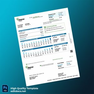United States Ameren Illinois Editable Utility Bill Template in Word and PDF formats