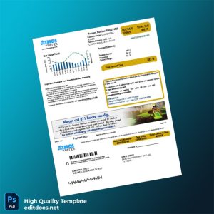 United States Atmos Energy Editable Utility Bill Template in Word and PDF formats