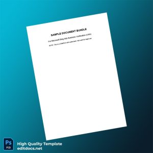 United States BingAds Editable Verification Document Template in Word and PDF formats