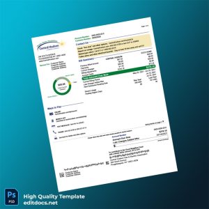 United States Central Hudson Gas Electric Corporation Editable Utility Bill Template in Word and PDF formats