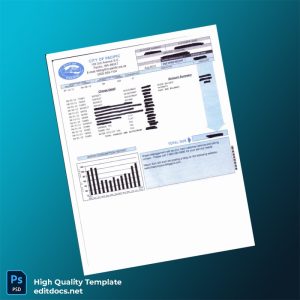 United States City Of Pacific Editable Utility Bill Template in Word and PDF formats