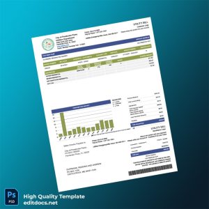 United States City Of Pembroke Pines Editable Utility Bill Template in Word and PDF formats