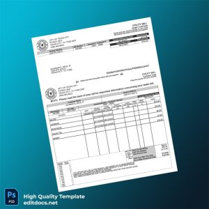 United States City Of Texas City Editable Utility Bill Template in Word and PDF formats
