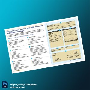 United States City Of Tulsa Editable Utility Bill Template in Word and PDF formats