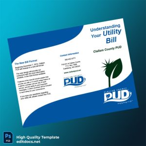 United States Clallam County PUD Editable Utility Bill Template in Word and PDF formats