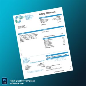 United States Clark Regional Wastewater District Editable Utility Bill Template in Word and PDF formats