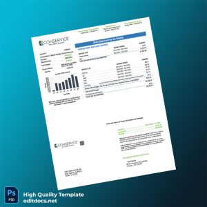 United States Conservice Editable Utility Bill Template in Word and PDF formats