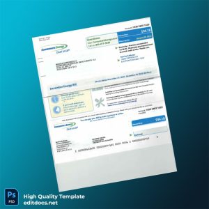 United States Consumers Energy Editable Utility Bill Template in Word and PDF formats