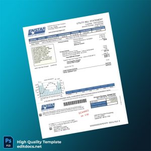United States ENSTAR Natural Gas Company Editable Gas Bill Template in Word and PDF formats