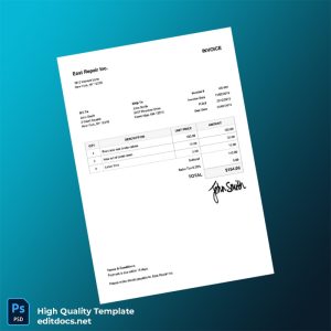 United States East Repair Inc Editable Utility Bill Template in Word and PDF formats