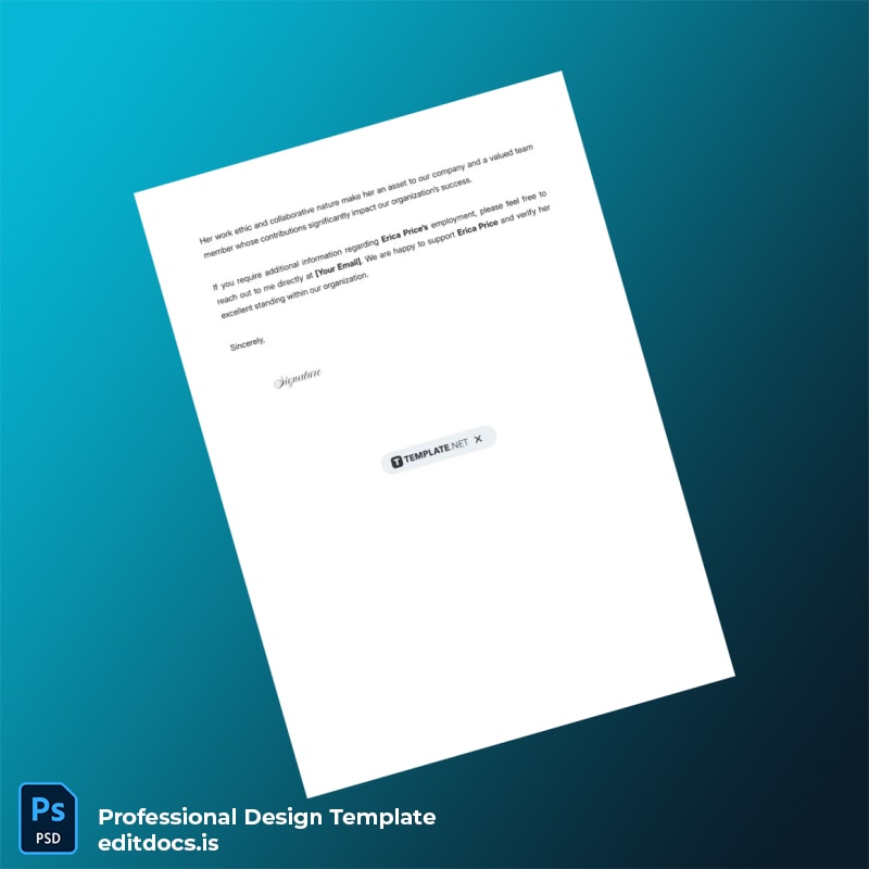 Editable United States EcoPulse Employment Verification Letter Template in Word and PDF formats page 2 Page Preview - EditDocs