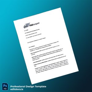 Editable United States FAS Transport Proof of Employment Letter Template (Word&PDF) Page Preview - EditDocs