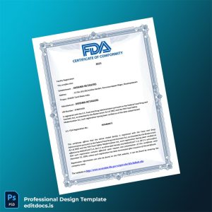 Editable United States FDA Registration Certificate Template (Word&PDF) Page Preview