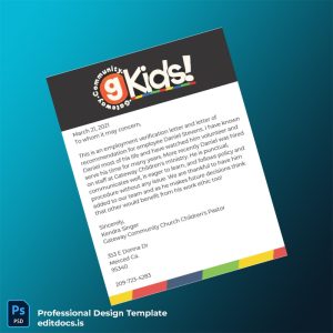 Editable United States Gateway Community Church Employment Verification Letter Template (Word&PDF) Page Preview - EditDocs