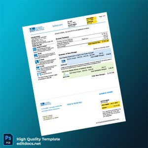 United States Los Angeles Department Of Water And Power Editable Utility Bill Template in Word and PDF formats