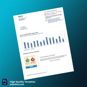 United States OUC Editable Water Bill Template in Word and PDF formats